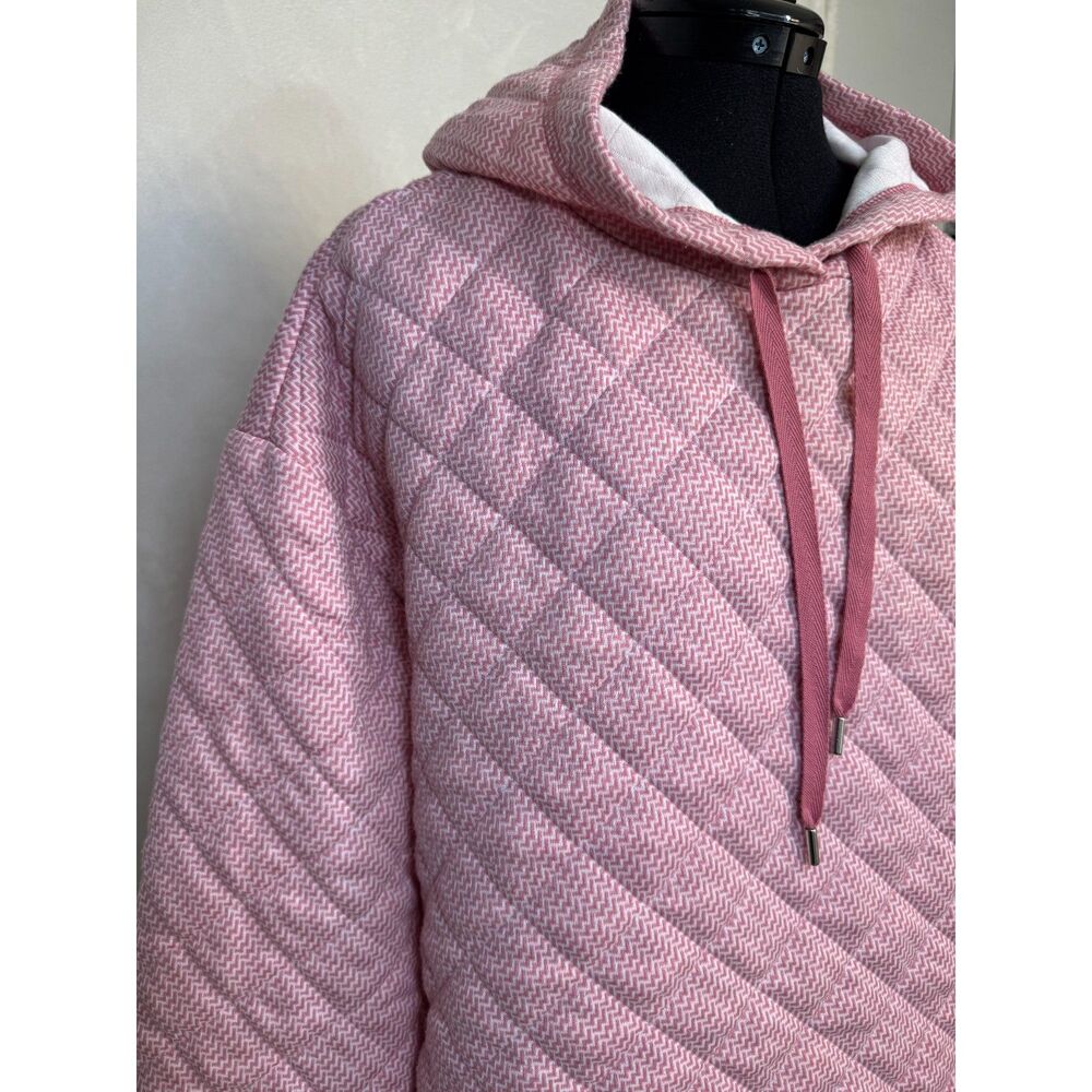 Jones New York Sport Pullover quilted Hoodie Pink Size L